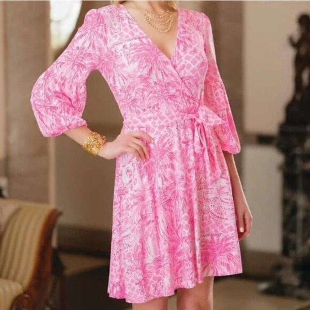 Lilly Pulitzer Pink Tropical Wrap Dress